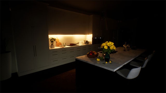 Lối chơi của Love In The Dark game pha trộn giữa sinh tồn kinh dị với phiêu lưu giải đố và hành động