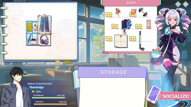 Kết bạn và tương tác với 5 cô gái xinh đẹp thông qua trò chuyện, quản lý tài nguyên...