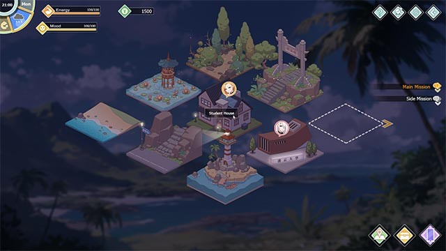 Thế giới game Love and Life: Happy Student với rất nhiều địa điểm và hoạt động đa dạng