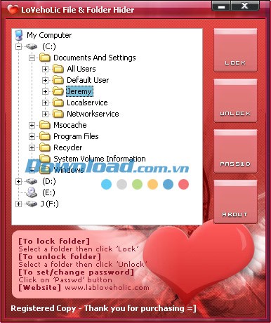 LoVehoLic File and Folder Hider