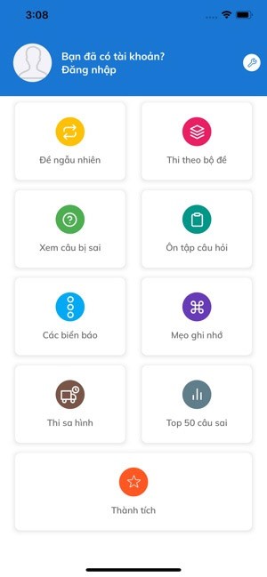 600 câu hỏi giấy phép lái xe cho iOS