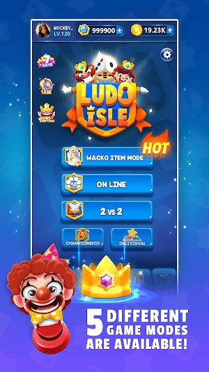 Ludo Isle có 5 chế độ trò chơi có sẵn