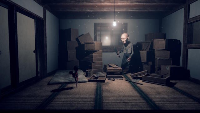 Điều khiển cô gái di chuyển qua các hành lang và căn phòng tối tăm