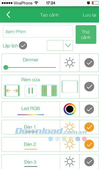 Tạo cảnh trong ứng dụng LumiHome