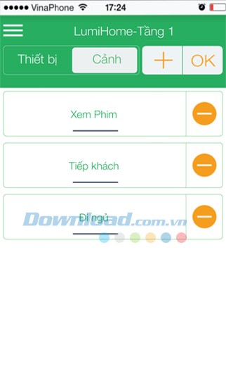 Thiết lập các chế độ trong ứng dụng LumiHome