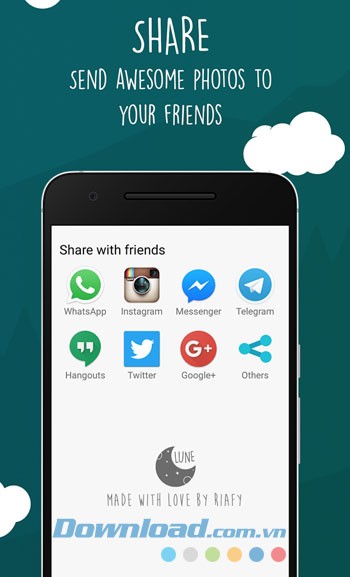 Tính năng chính của ứng dụng Lune cho Android