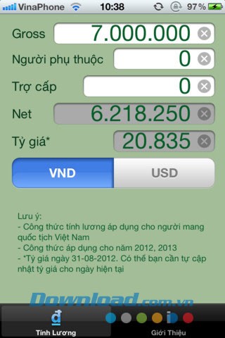 Lương gross net for iOS