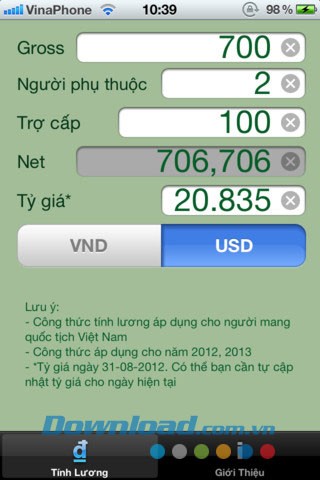 Lương gross net for iOS