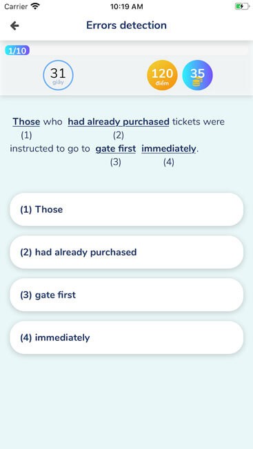 Bài tập trắc nghiệm Tiếng Anh