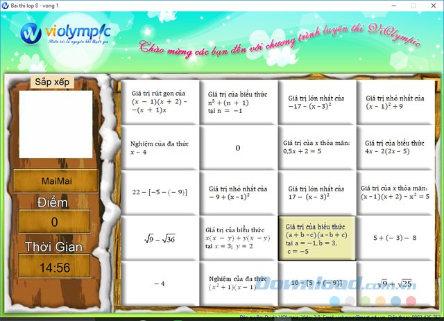 Dạng đề thi sắp thứ tự