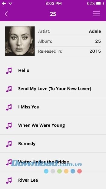 Danh sách lời bài hát, album