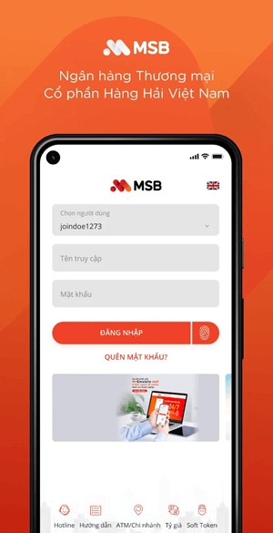 Giao diện đăng nhập