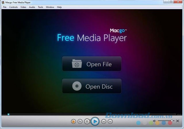 Giao diện Macgo Free Media Player