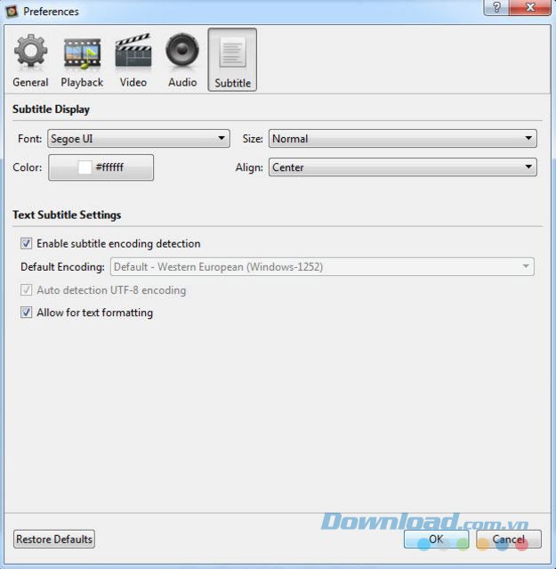 Cài đặt hiển thị phụ đề khi xem video