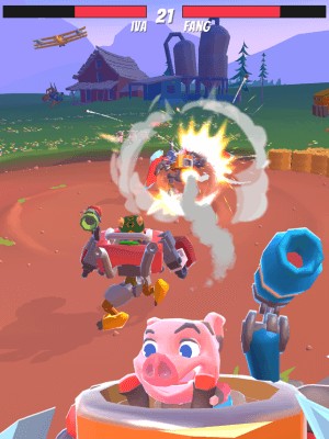 Các động vật điều khiển robot chiến đấu với nhau trong game Machinal Instinct