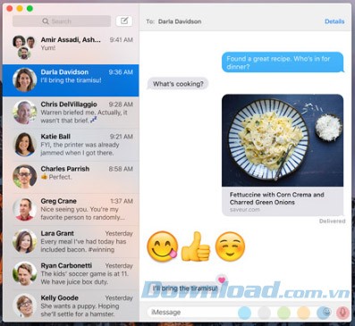 Messages trên macOS Sierra