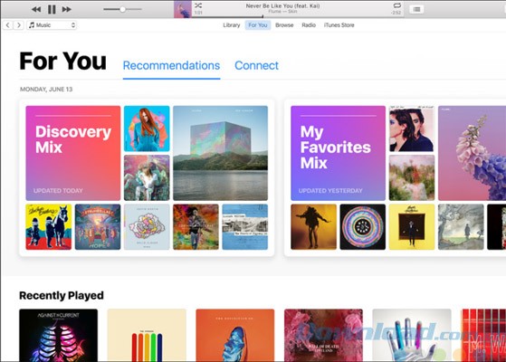 iTunes trên macOS Sierra
