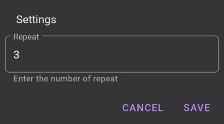 Sau đó thay đổi Repeat của Click to repeat mà cái Key đã sử dụng trước đó