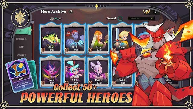 Thu thập hơn 50 anh hùng mạnh mẽ