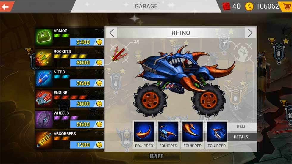 Tùy biến phương tiện trong Mad Truck Challenge cho Android