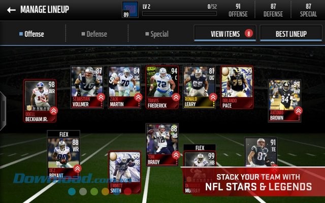 Tuyển mộ cầu thủ trong game Madden NFL Mobile