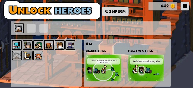 Mở khóa các anh hùng, mỗi người sở hữu các kỹ năng độc đáo