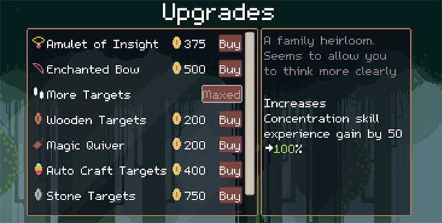 Nâng cấp các kỹ năng cho nhân vật để giúp người này trở thành cung thủ cừ khôi