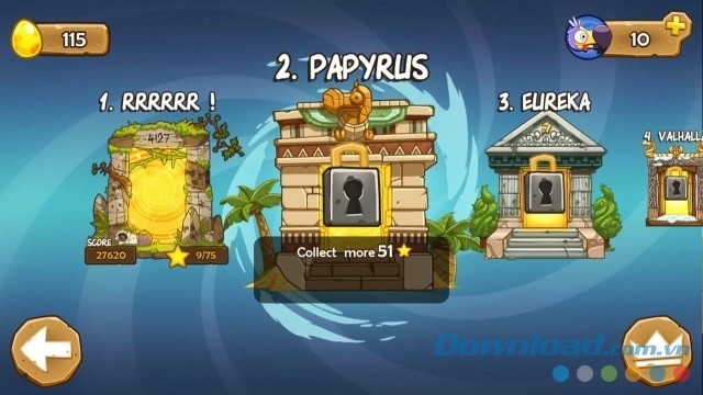 Lần lượt mở khóa các bài chơi trong game chiến thuật miễn phí Magic Dodos cho máy tính