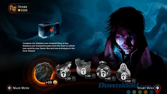 Giao diện game chiến thuật thẻ bài Magic Duels