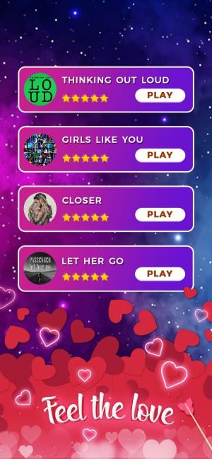 Magic Tiles 3 trong giao diện tình yêu lãng mạn