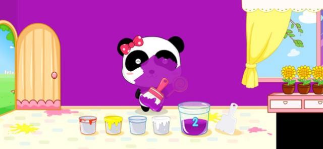 Pha màu sơn cho giống bức tường để giúp Miumiu tàng hình