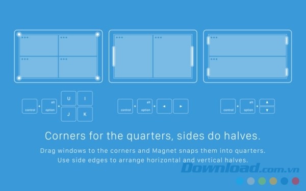 Magnet cho Mac sắp xếp cửa sổ ứng dụng nhỏ gọn thành nhiều phần trên màn hình