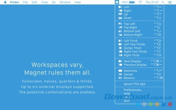 Magnet cho Mac đa dạng hóa không gian làm việc trên màn hình máy tính