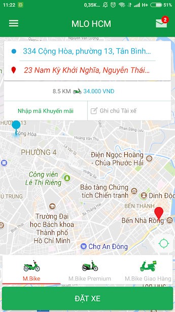 Đặt xe Taxi Mai Linh