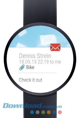 Đình kèm file với Mail cho Android Wear