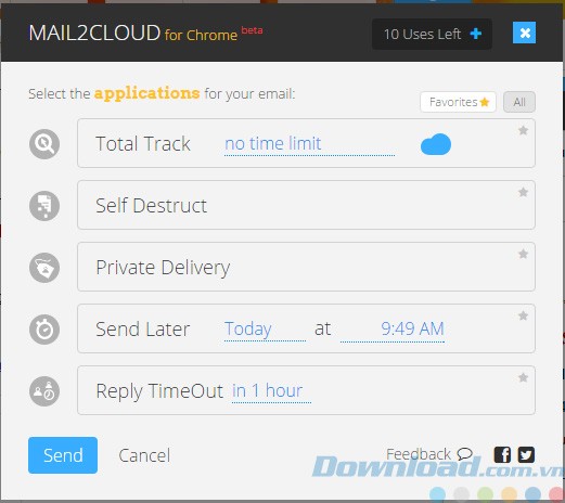 Các tính năng của Mail2cloud