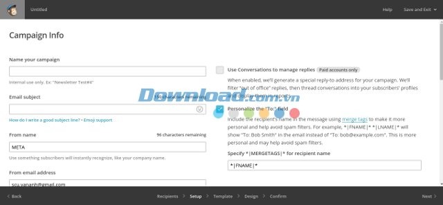 Tạo chiến dịch với MailChimp