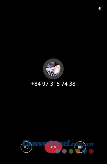 Giao diện khi gọi điện của Mail.Ru Agent