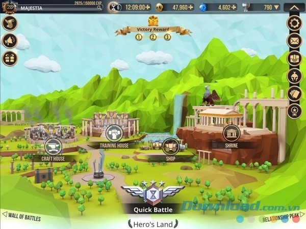Bản đồ game chiến thuật Majestia cho Android