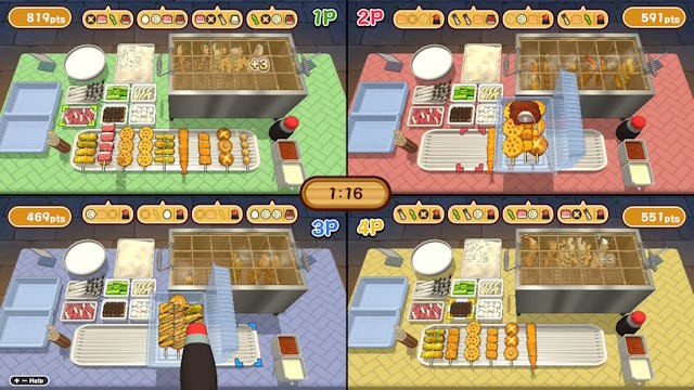 So tài kỹ năng chế biến kushikatsu với những người chơi khác