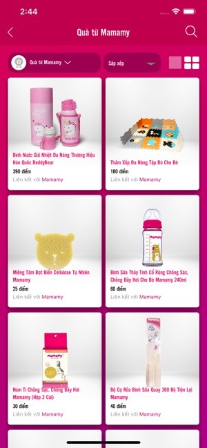 Các quà tặng đổi điểm của Mamamy