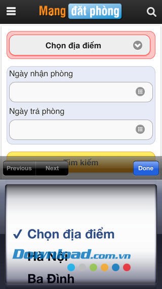 Mạng đặt phòng for iOS