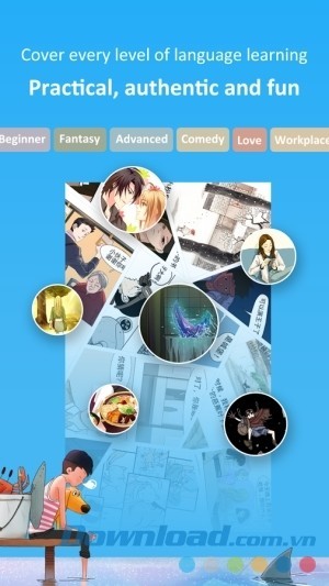 Manga Mandarin cho Android có nội dung phong phú