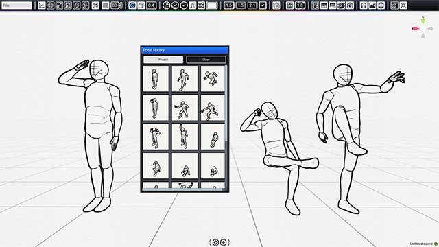 Dễ dàng tạo dáng, tùy chỉnh tư thế và nét mặt của các nhân vật