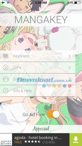 Bàn phím Manga cho iOS 8