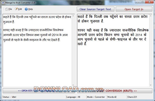 Mangal to Kruti Converter