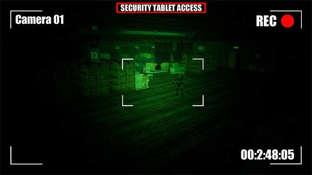 Sử dụng máy tính bảng để kiểm tra camera và xem vị trí các ma-nơ-canh trong phòng