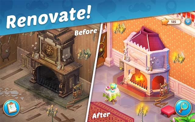Cải tạo trang viên Castlewood trong game tìm đồ vật ẩn Manor Matters