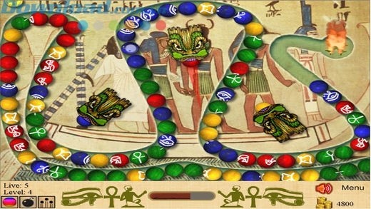 Chơi game bắn bóng cẩm thạch trong môi trường cổ đại hấp dẫn