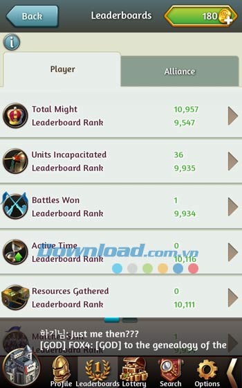 Bảng xếp hạng trong March of Empires